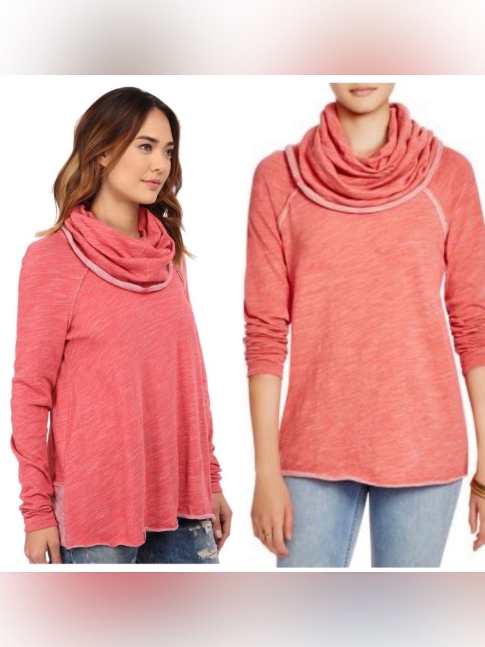 FP Beach Cowl Neck cotton pullover